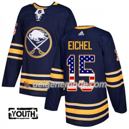Kinder Eishockey Buffalo Sabres Trikot Jack Eichel 15 Adidas 2017-2018 Marineblau USA Flag Fashion Authentic